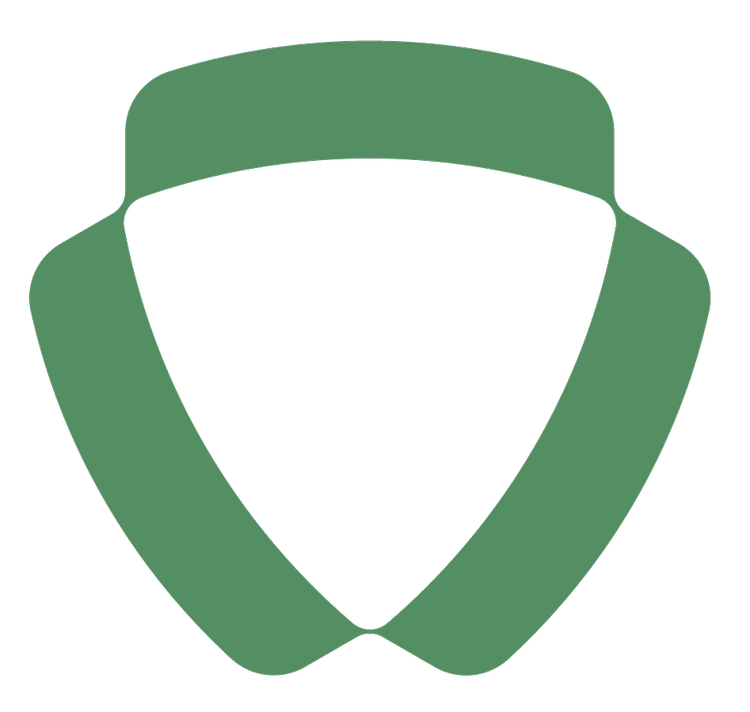 Symbole d'un badge protecteur et sécurisant, probablement destiné à l'identification ou à la sécurité.